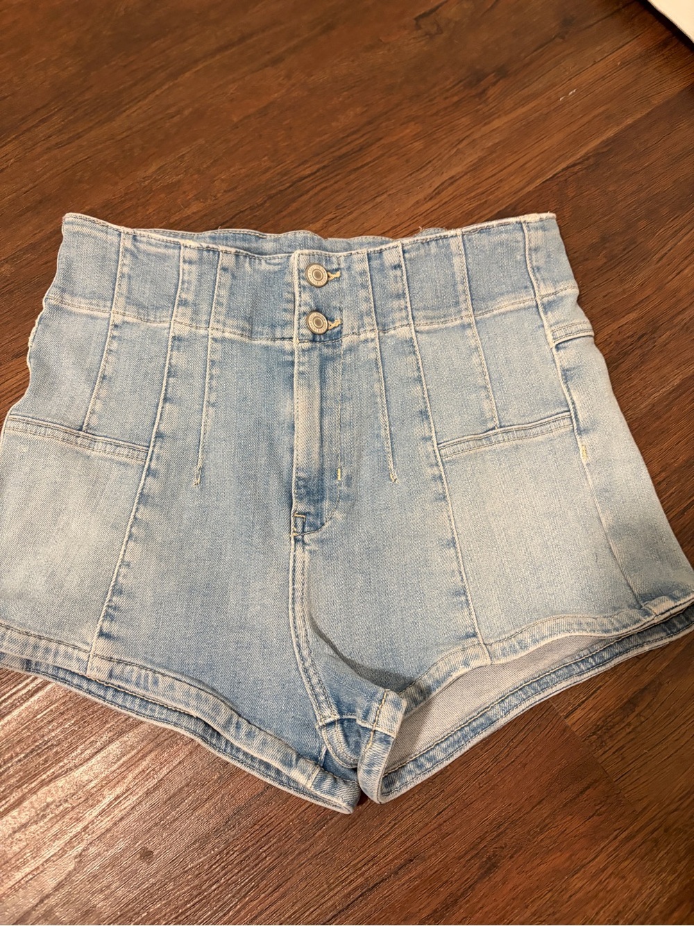 We The Free High-Rise Light Blue Denim Shorts